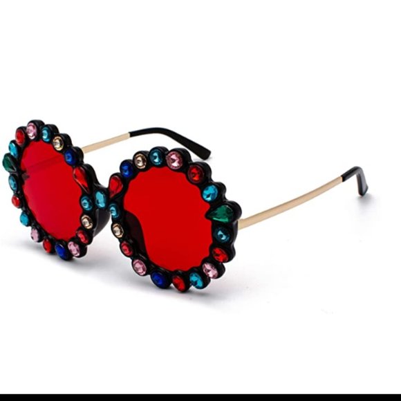 Women Big Rhinestone Sunglasses Oversized Round main image 5